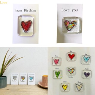 ของที่ระลึกแก้ว รูปหัวใจ Love Birthday Love Sunshine-Token