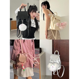 [SR-STUDIO] Atelier PARK พร้อมส่ง กระเป๋าเป้สะพายหลังลําลอง แบบผูกเชือก สีพื้น เข้ากับทุกการแต่งกาย สไตล์เกาหลี