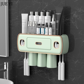 JUEYIที่เก็บของในห้องน้ําแบบติดผนังชั้นวางของสร้างสรรค์ที่วางแปรงสีฟันมัลติฟังก์ชั่นแบบไม่เจาะรู