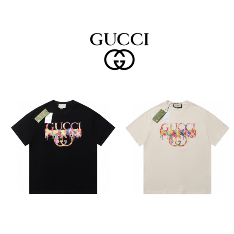 ขายดี G45354CI เสื้อยืดลําลอง ผ้าฝ้าย แขนสั้น พิมพ์ลายตัวอักษร แฟชั่นสําหรับผู้ชาย และผู้หญิง