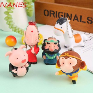 IVANES พวงกุญแจ จี้การ์ตูนอนิเมะ Kawaii Sha Monk Journey To The West Monkey king Piggie