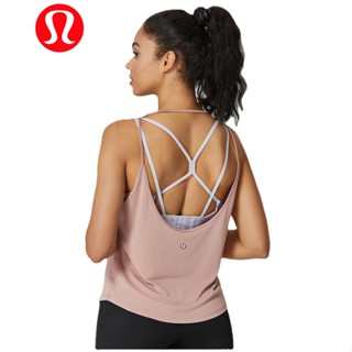 Lululemons เสื้อแขนกุด เปิดหลัง แบบแห้งเร็ว สําหรับเล่นโยคะ