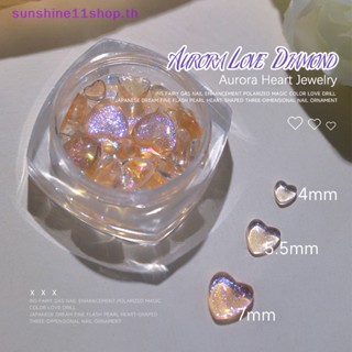 Sunshop สติกเกอร์โพลาไรซ์ รูปหัวใจ พีช 3D พื้นแบน อุปกรณ์เสริม สําหรับตกแต่งเล็บ TH