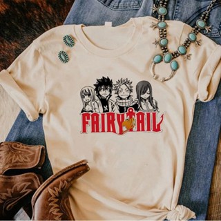 เสื้อยืด พิมพ์ลายกราฟฟิค Fairy Tail สไตล์ฮาราจูกุ สําหรับผู้หญิง 2000s