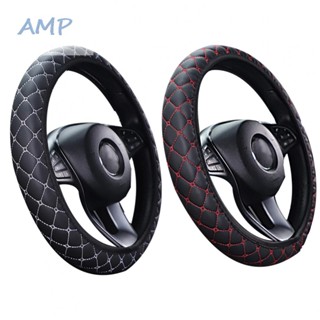 ⚡BABYCITY-TH⚡Steering Wheel Cover 1PCS 37-38CM Leather Red Line White Line Brand New⚡NEW 7