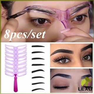 LEXO บล๊อคเขียนคิ้ว เลือกทรงสวยตามต้องการ  มีแม่แบบ 8 แบบ  eyebrow card