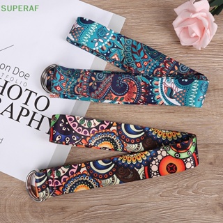 Superaf สายรัดโยคะ ฟิตเนส เชือกพิมพ์สี ปรับได้ สายรัดโยคะ ล้างทําความสะอาดได้ ขายดี