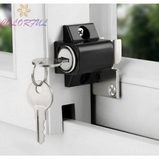 【COLORFUL】Sliding Lock Aluminum Alloy Black/white Easy To Install Safety Protection