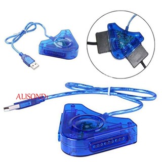 ALISOND1 Psx PS1 PS2 เป็นตัวแปลง USB พร้อมไดรเวอร์ CD Porta Gamepads Dual Pads Dual Playstation Controller PC USB Game Controller PS2 Wired Handle To PC Converter