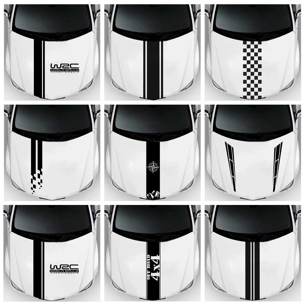 WRC Hood  สติ๊กเกอร์ Vinyl ตกแต่งรถ รถยนต์ รถไฟฟ้า หน้าต่าง Mitsubishi BMW BYD Jeep City Nissan HRV