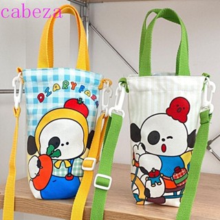 Cabeza เคสขวดน้ํา ผ้าแคนวาส พิมพ์ลายการ์ตูนหมี แบบพกพา สําหรับเด็กผู้หญิง