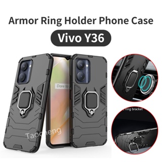 เคสโทรศัพท์มือถือ กันกระแทก พร้อมแหวนขาตั้ง สําหรับ Vivo Y36 VivoY36 4G 5G 2023