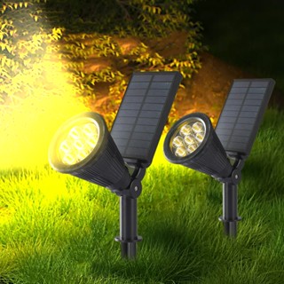 7LED Solar Lamp 15W Outdoor Lawn Garden Courtyard Spotlight Landscape Decoration Lighting Lamp Colorful RGB Ground Plug Light