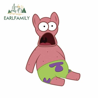 Earlfamily สติกเกอร์ ลายกราฟฟิตี้ Patrick Star 3D กันน้ํา 13 ซม. x 9.6 ซม. สําหรับติดตกแต่งรถยนต์ รถจักรยานยนต์