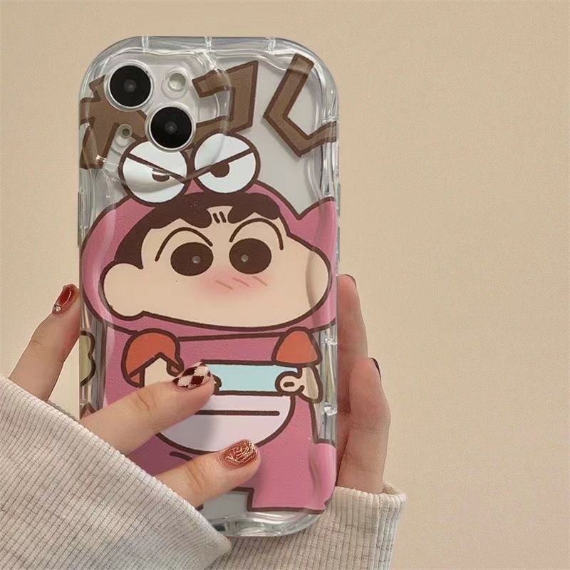 เคสโทรศัพท์มือถือ ซิลิโคนนิ่ม TPU ใส กันกระแทก ลายการ์ตูนชินจัง สําหรับ iPhone 15 14 11 Pro 12 13 Mini XS Max X XR 7 8 6 6S Plus SE2020