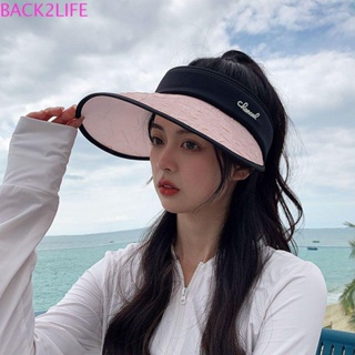 BACK2LIFE หมวกกันแดด ป้องกันรังสีอัลตราไวโอเลต เหมาะกับเดินชายหาดกลางแจ้ง แฟชั่นฤดูร้อน สําหรับผู้หญิง