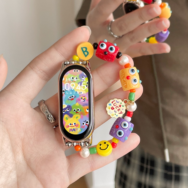 เรซินที่มีสีสันโดปามีนสายนาฬิกาข้อมือน่ารักสายสําหรับ เสี่ยวหมี่ ไมล์band 10 9 8 7 6 5 4 3สมาร์ทวงสร้อยข้อมือ ไมล์ วง8 7 6 5 4เปลี่ยนสายรัดข้อมืออุป