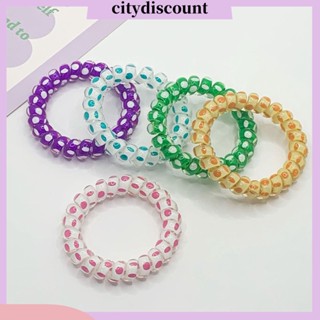 &lt;citydiscount&gt;  ยางรัดผม แบบยืดหยุ่น พิมพ์ลายจุด สีตัดกัน เครื่องประดับ สําหรับผู้หญิง จํานวน 2 ชิ้น