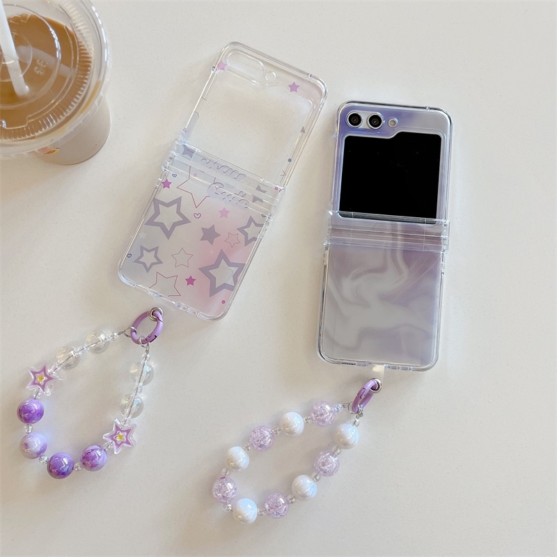 Samsung Galaxy Z Flip Stacking Screen Phone Case Z Flip4 5G Z Flip3 Lavender Star เคสป้องกันแฟชั่นกั