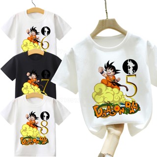 เสื้อยืดลําลอง พิมพ์ลายการ์ตูน Dragon Ball Wukong แฟชั่นฤดูร้อน สําหรับเด็กผู้ชาย