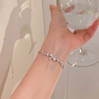 Full Diamond Bow Knot Pulling Bracelet for Girls New Advanced Sense INS Small Design Gifts To Girlfriend Zircon Bracelet