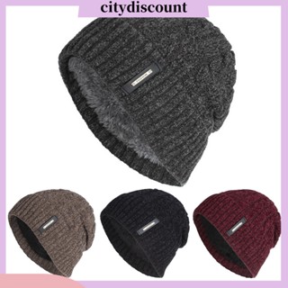 &lt;citydiscount&gt; หมวกบีนนี่ ผ้าวูลถัก แฮนด์เมด หนา สีพื้น ทนต่อความหนาว แฟชั่นฤดูใบไม้ร่วง ฤดูหนาว สําหรับผู้ชาย