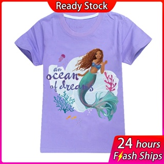 The Little Mermaid Girls T-shirt Top Fashion Casual Kids Short Sleeve Sweatshirt