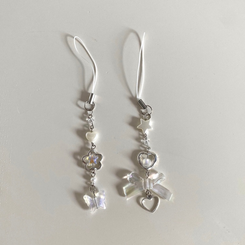 Nice Y2K พวงกุญแจ จี้รูปผีเสื้อน่ารัก พร้อมสายคล้อง สําหรับห้อยโทรศัพท์มือถือ