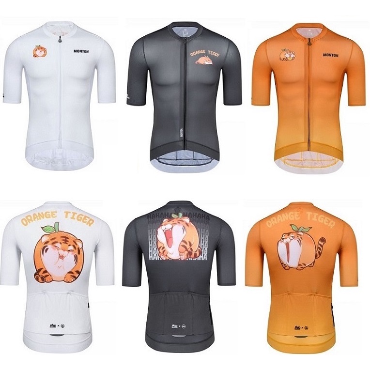 Monton 2022 เสื้อปั่นจักรยาน แขนสั้น สีส้ม สําหรับผู้ชาย