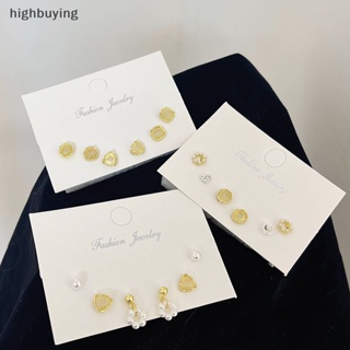 [highbuying] 3 คู่ แฟชั่นวินเทจ มุก ต่างหูสตั๊ด โอปอล ที่เรียบง่าย ต่างหูสตั๊ด เบา ชุดต่างหู สําหรับผู้หญิง เด็กผู้หญิง เครื่องประดับ เพื่อน ของขวัญ สินค้าใหม่