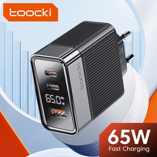 Toocki อะแดปเตอร์ชาร์จ USB Type C 65W PD3.0 หน้าจอดิจิทัล สําหรับโทรศัพท์มือถือ แท็บเล็ต แล็ปท็อป