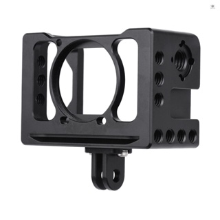 Aluminum Alloy Camera Vlog Cage Protective Camera Cage with 1/4 3/8 Inch Screw Holes Compatible with  RX0 II Digital Camera Microphone Tripod Fill Light