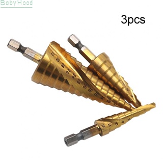 【Big Discounts】3 Pcs HSS Steel Step Cone Drill Titanium Metal Hole Cutter Bit Set 4-12/20/32mm#BBHOOD