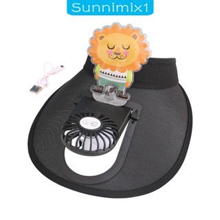 [Sunnimix1] หมวกบังแดด ขนาดเล็ก แบบพกพา พร้อมพัดลม สามแบบ สําหรับเด็ก ผู้ใหญ่ กิจกรรมกลางแจ้ง