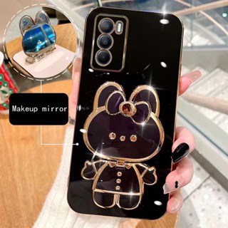 เคส Oppo A16 เคส Oppo A15 เคส Oppo A53 Casing Oppo A54 Case Oppo A55 Case Oppo A71 Case Oppo A15S A35 Case Oppo A16S A54S Case Oppo A33 A32 Case Cute Bunny Bracket Cartoon Stand Vanity Mirror Rabbit Holder Phone Cover Cassing Cases Case KT โทรศัพท์มือถือ