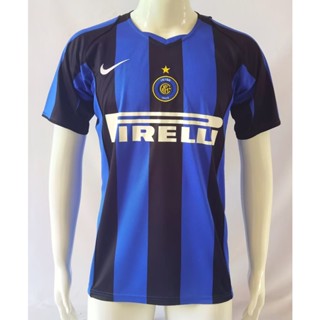 เสื้อกีฬาแขนสั้น ลายทีมชาติฟุตบอล Inter Home Jersey 04-05 S-XXL ชุดเหย้า สไตล์วินเทจ แห้งเร็ว สําหรับผู้ชาย AAA