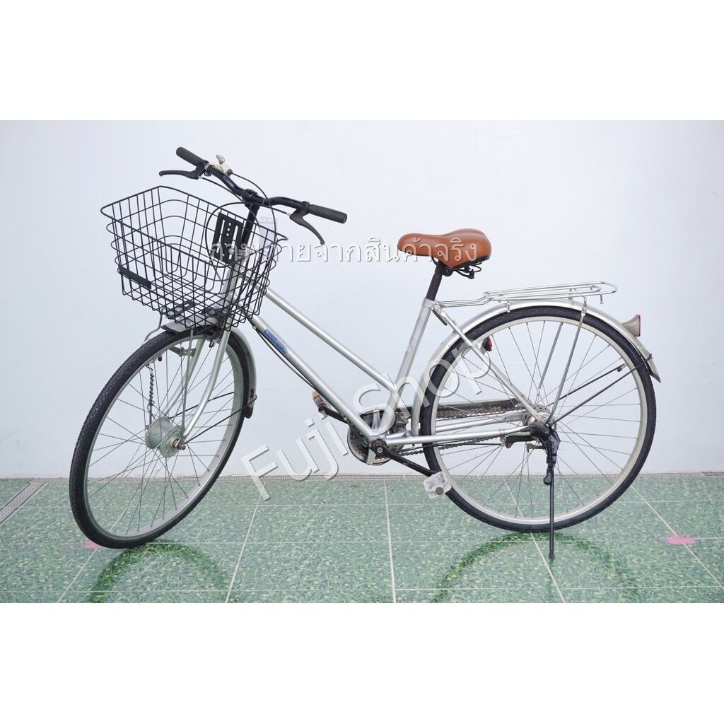 จักรยานแม่บ้านญี่ปุ่น - ล้อ 26 นิ้ว - มีเกียร์ - สีเงิน [จักรยานมือสอง]