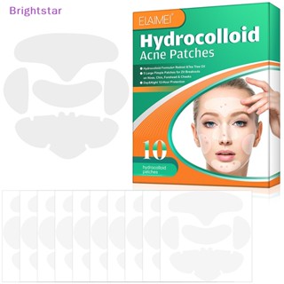 Brightstar แผ่นแปะสิวไฮโดรคอลลอยด์ หน้าผาก และแก้ม สําหรับ Zit ใหม่ 10 ชิ้น ต่อกล่อง