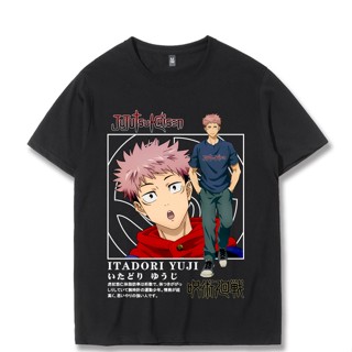 แฟชั่น Jujutsu Kaisen เสื้อยืดอะนิเมะสองมิติ ลาย Knotweed แขนสั้นผู้ชาย แฟชั่นเทรนด์ญี่ปุ่น เสื้อผ้า