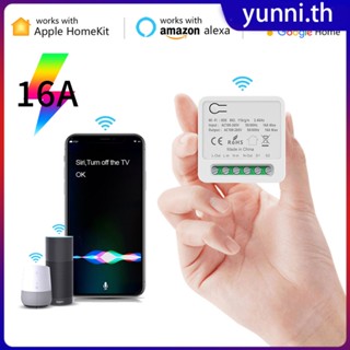 Homekit Smart Switch Wifi Siri Voice 2 Way Control 16a โมดูลรีเลย์สวิตช์แสงสว่าง Smart Home Breaker สำหรับ Alexa Google Home Yunni