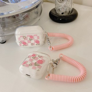 Bella _ เคสซิลิโคน แบบนิ่ม ลายดอกทิวลิป สีชมพู กันกระแทก กันฝุ่น สําหรับ airpods pro 1 2 3