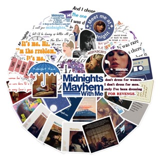 สติกเกอร์ Taylor Swift MIDNIGHTS กันน้ํา สําหรับติดตกแต่งกระเป๋าเดินทาง แล็ปท็อป โน้ตบุ๊ก จํานวน 50 ชิ้น ต่อชุด