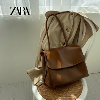 Zara กระเป๋าสะพายไหล่ ขนาดใหญ่ จุของได้เยอะ สไตล์เรโทร สําหรับผู้หญิง