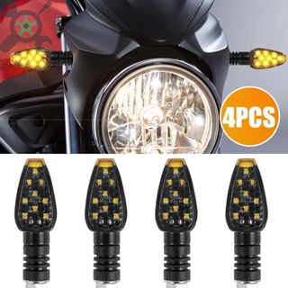 ไฟเลี้ยว LED 12V สีเหลืองอําพัน สําหรับรถจักรยานยนต์ SHOPCYC1828 4 ชิ้น