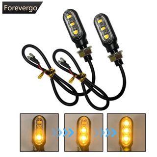 Forevergo ไฟเลี้ยว Led 3 ดวง 12V ขนาดเล็ก สีเหลืองอําพัน สําหรับรถจักรยานยนต์ G7M9 2 ชิ้น