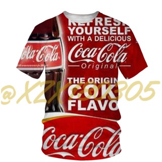 พร้อมส่ง เสื้อเชิ้ตลําลอง พิมพ์ลายโลโก้โค้ก COCA-COLA 3d สําหรับผู้ชาย 2023 07