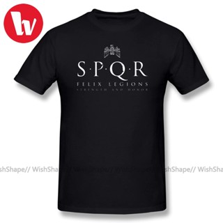 ขายดี เสื้อยืดลําลอง แขนสั้น พิมพ์ลายตัวอักษร SPQR Roman Empire Army โอเวอร์ไซซ์ สไตล์คลาสิก สําหรับผู้ชาย 298150