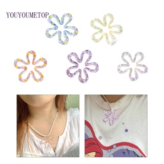 Youyo จี้สร้อยคอเรซิ่น รูปดอกไม้ห้ากลีบ เครื่องประดับ DIY