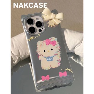 เคสโทรศัพท์มือถือ กันตก ป้องกัน ลายกราฟฟิตี้ Hello Kitty ประดับโบว์ สามมิติ สําหรับ Apple Iphone 14promax 13 11 14pro 13pro 14