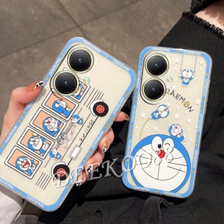 เคสโทรศัพท์มือถือแบบนิ่ม ลายการ์ตูนโดราเอมอนน่ารัก สีฟ้า สําหรับ VIVO Y27 4G 5G 2023 Y27